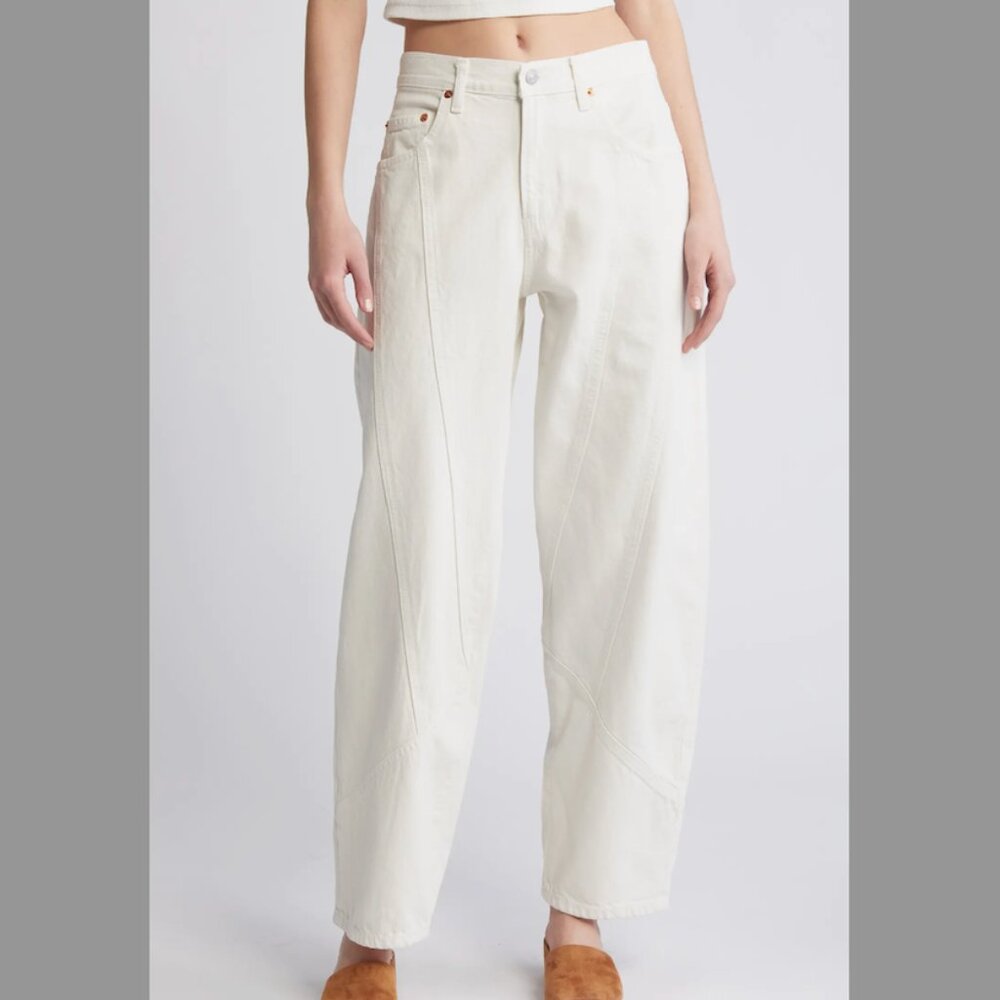 White RE/DONE Engineered Wide Taper Jeans Size 27 NWT